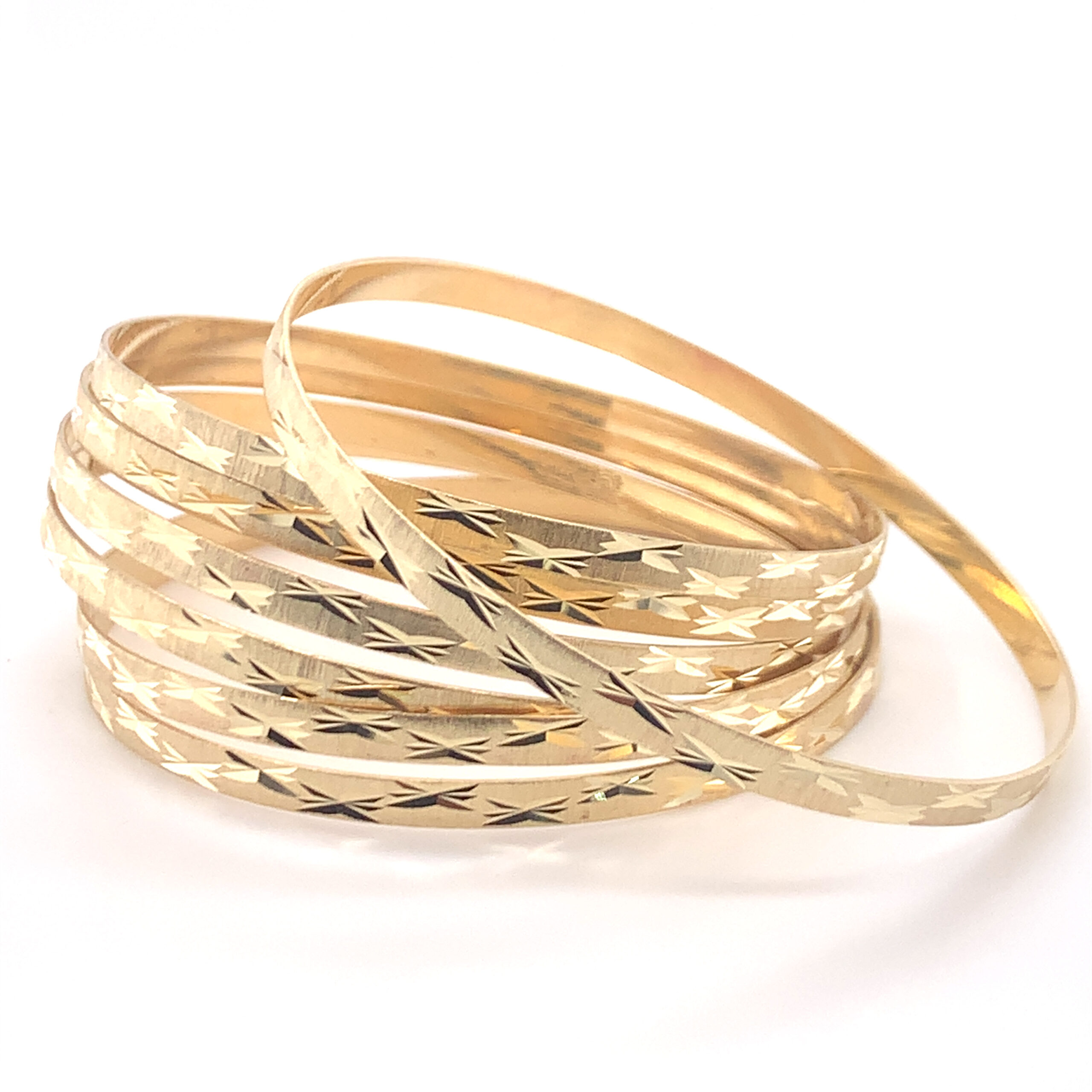 21k Gold Bangles Set – Cleopatra Jewelers