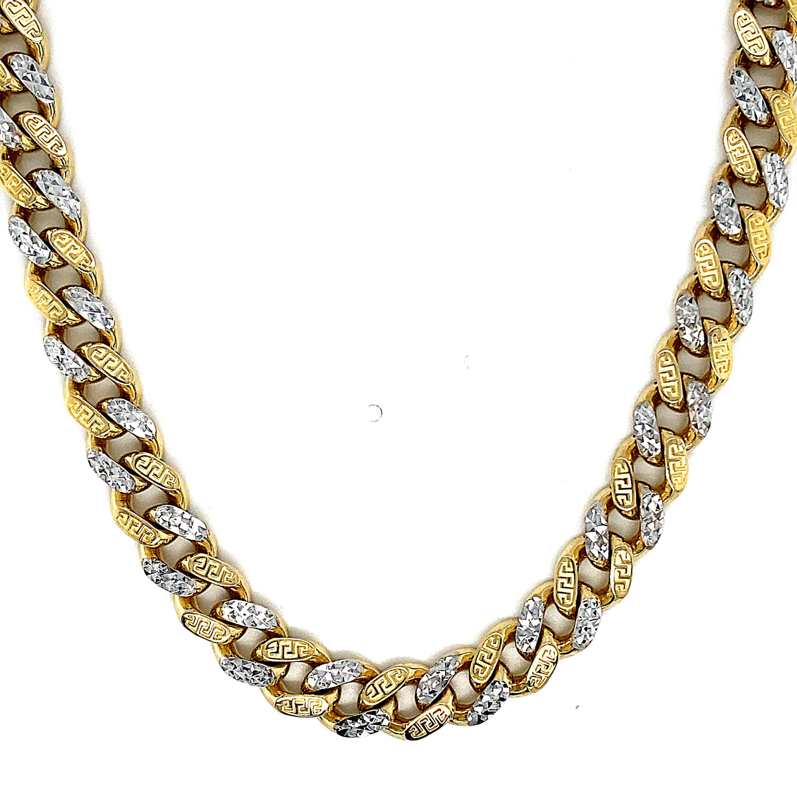Gold Cable Chain Rhinestone Greek Necklace- Order Wholesale