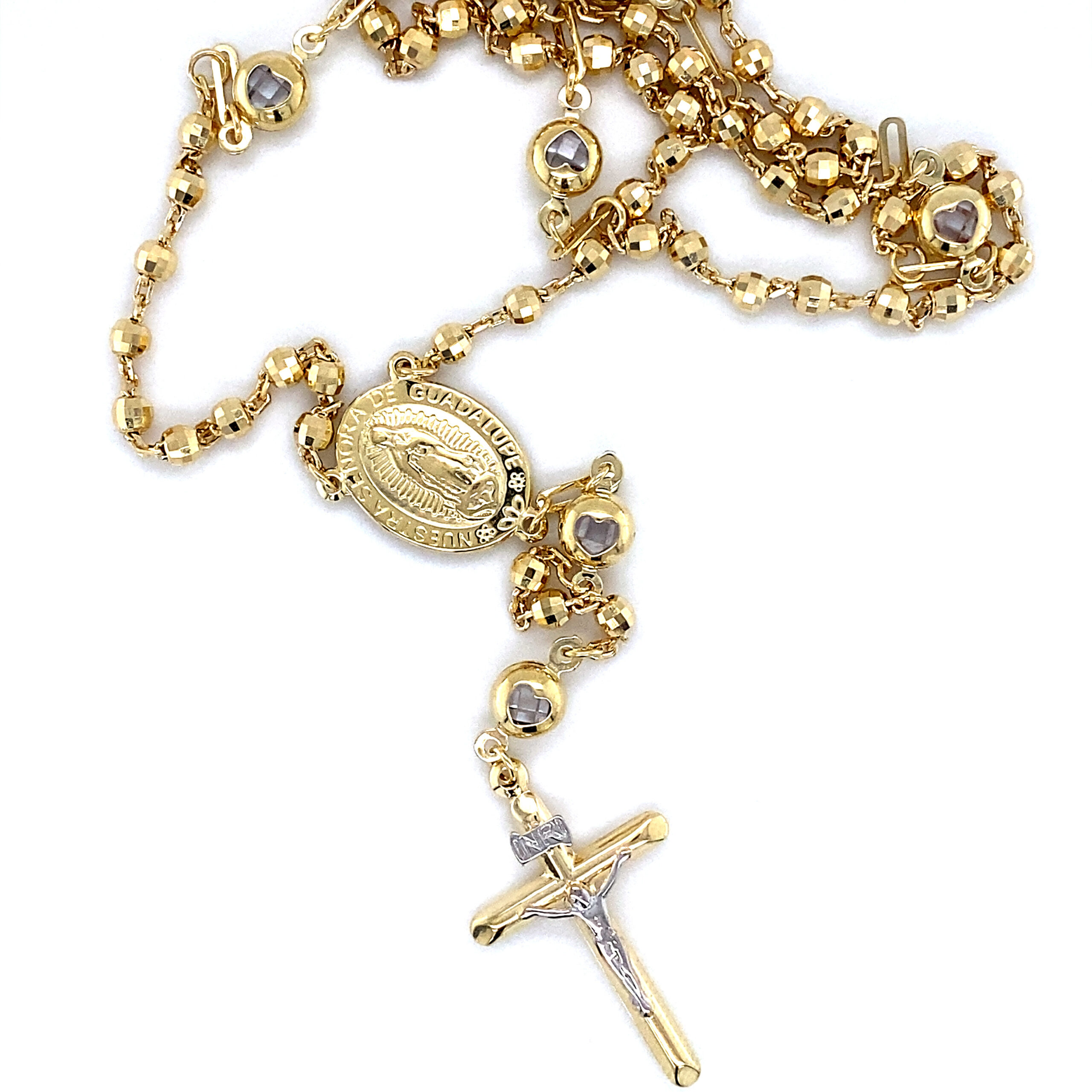 14K Yellow Gold Rosary Diamond Cut Ball Bracelet – David's House of Diamonds
